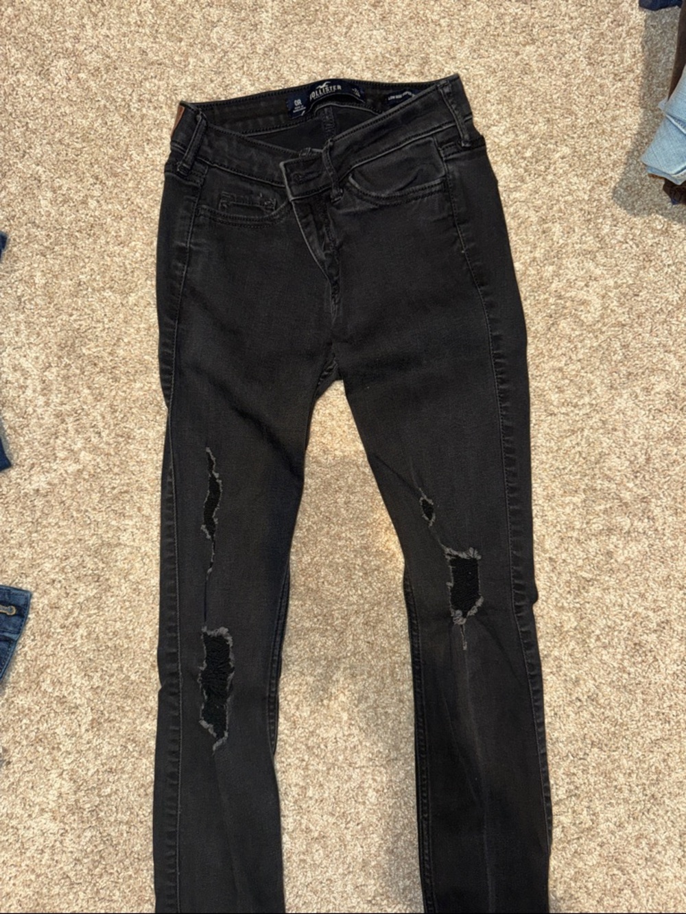 Hollister Black Distressed Skinny Jeans for Women